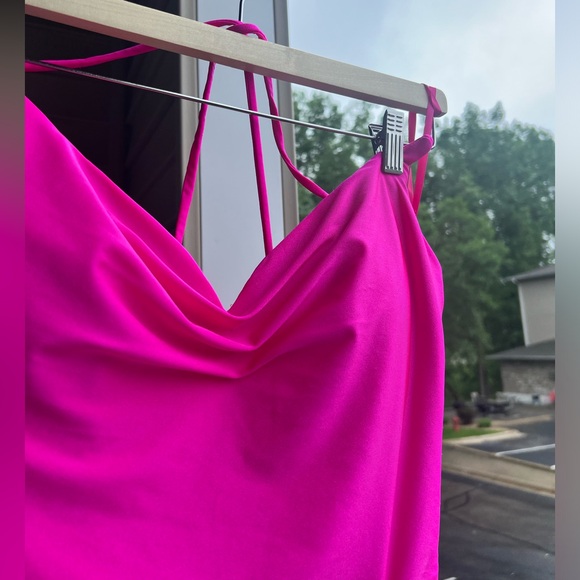 🆕🌸GB Hot Pink Ruched Satin Prom Wedding Party Maxi Dress Evening Size 9 - Picture 13 of 17